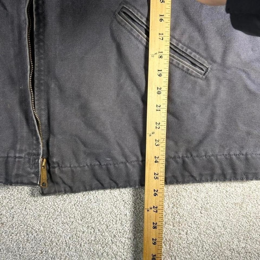 Vintage Carhartt Detroit j97PTL petrol grey blanket lined distressed jacket - Picture 7 of 8